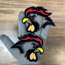 Rooster Badges Emblem Red Eye Alpha Nutz Fender Angry Agressive Racing Black