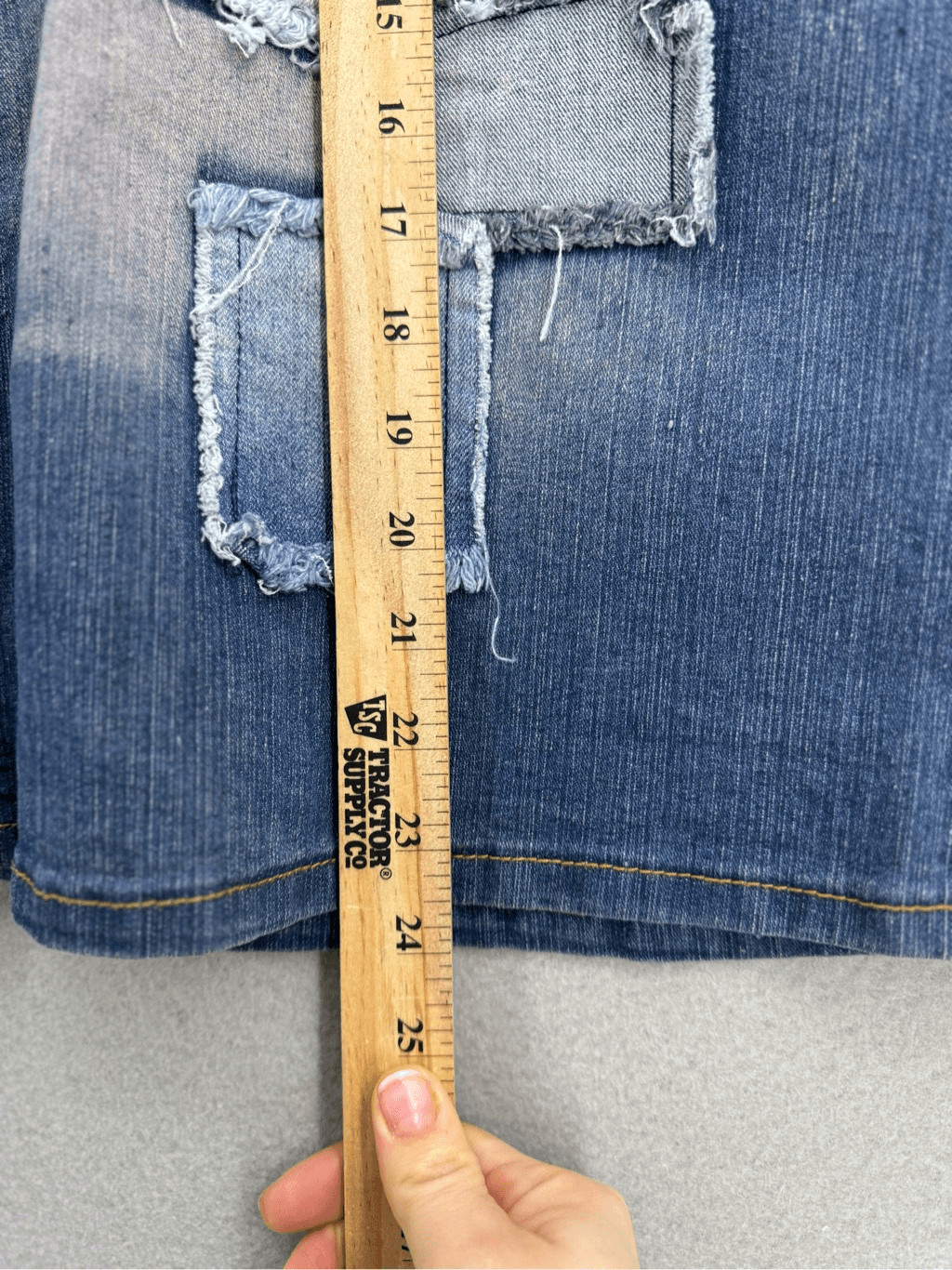 Be-girl Basic Womens Blue Patchwork Distressed De… - image 7