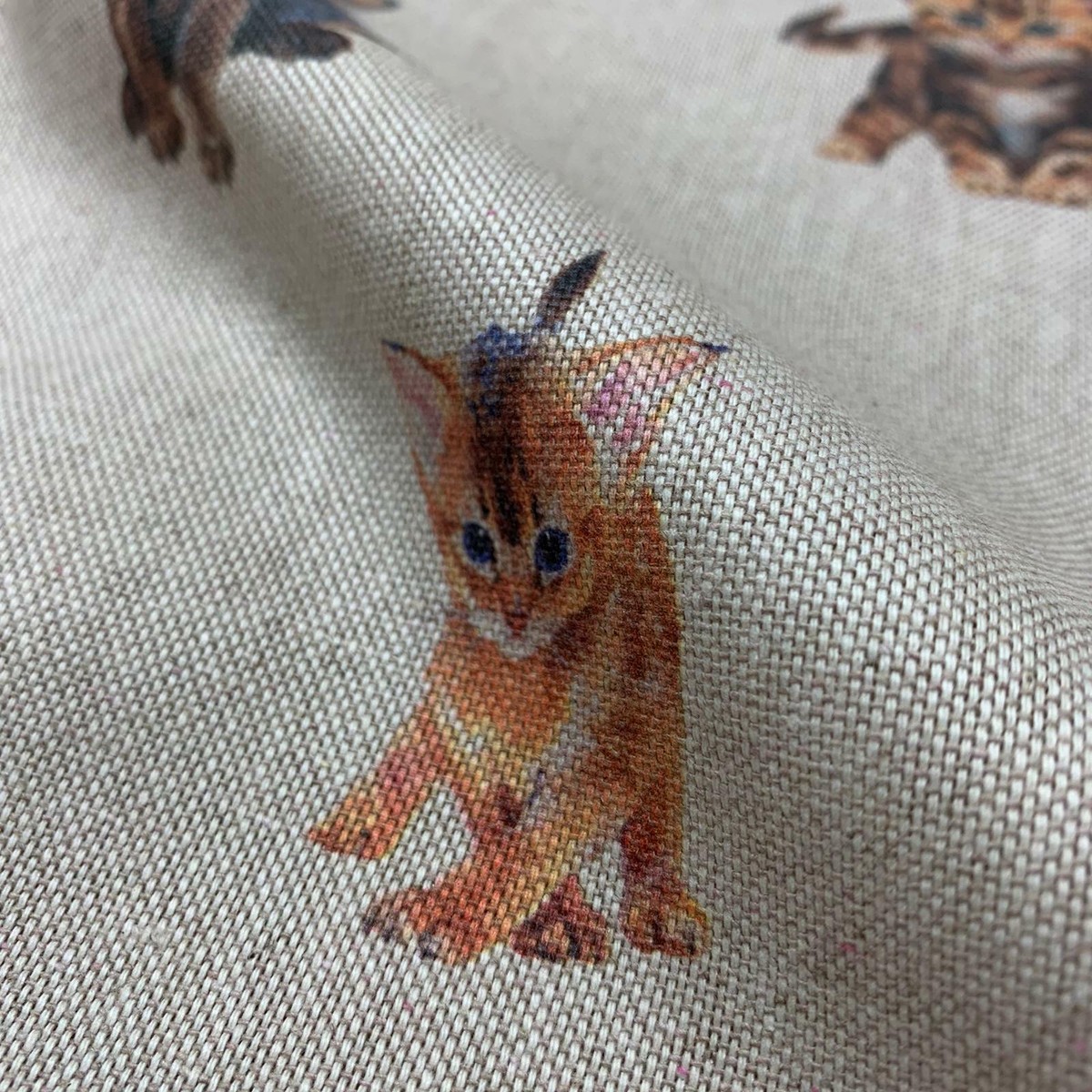 Animali E Fiori Design Stampato Digitale Cotone Ricco Lino Look - Foto 3