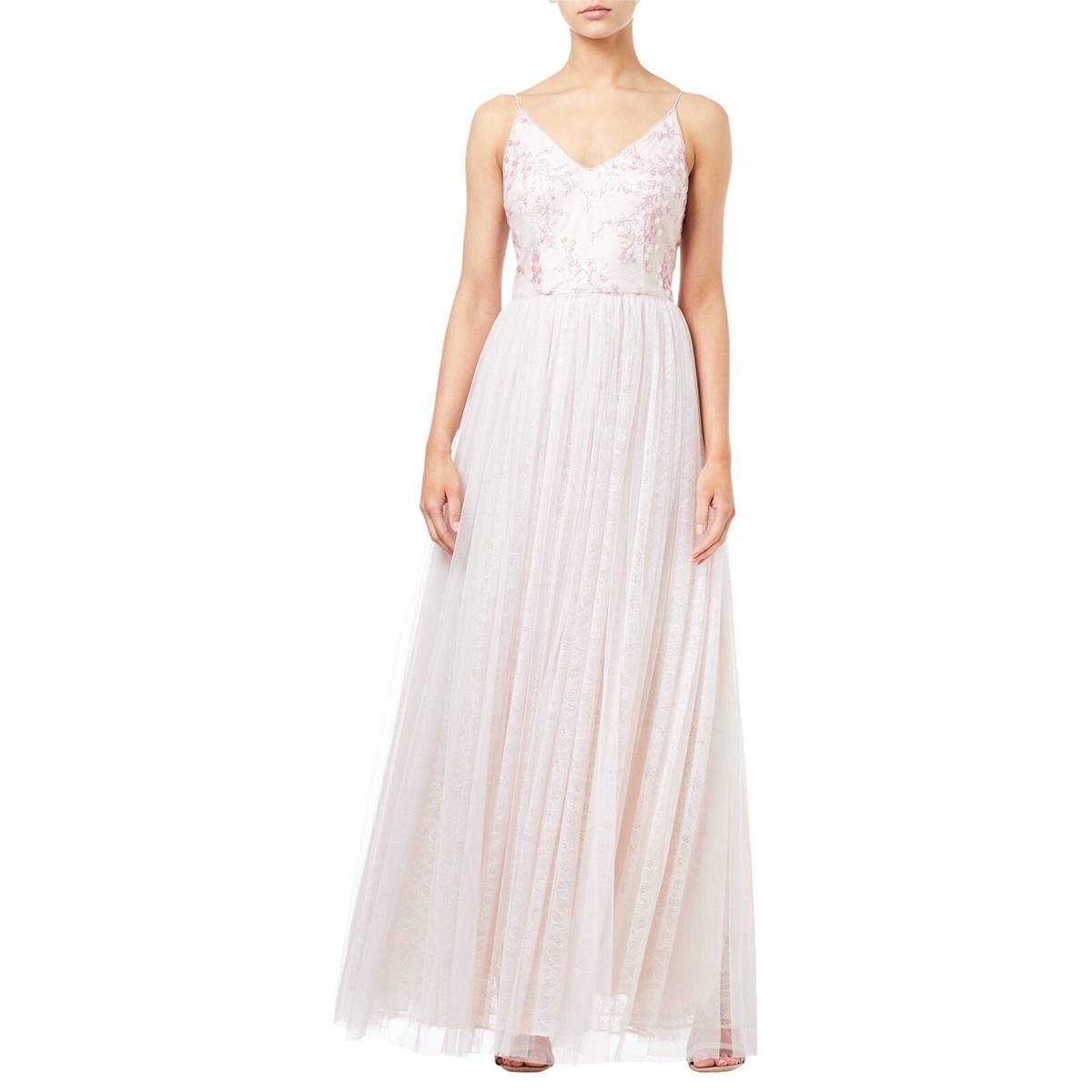adrianna papell sequin tulle dress Adrianna Papell Platinum 40400