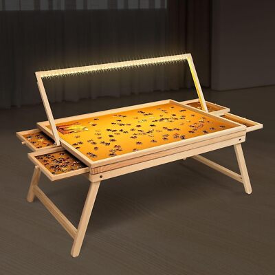 Puzzle Brett 1000 Teile mit Auszügen mit 45 LED Puzzle Tisch mit Schubladen