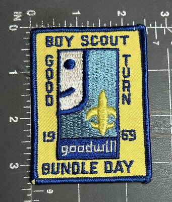 Vintage Goodwill Good Turn Bundle Tag 1969 Boy Scouts of America BSA Patch