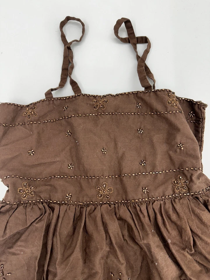 Camiseta sin mangas Gap para niños y niñas talla XL 12 marrón con cuentas en capas Foto 2 de 4