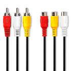 2 Meter Cinch Video Audio Kabel, Composite FBAS 3 x Stecker 3 x Buchse RCA AV TV