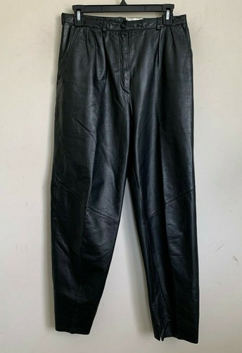 Cedars Vintage Black Leather Pants Zip 
