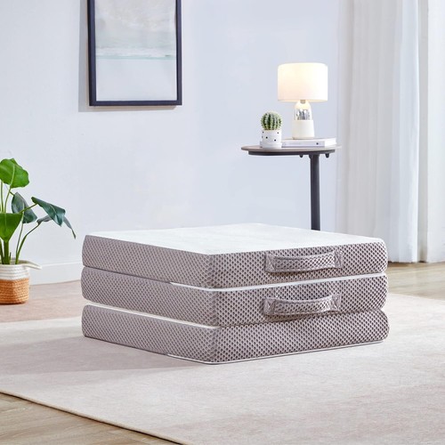 Foldable Mattress 4 Inch Folding Mattress Tri-fold Gel Memory Foam Breathable... - Picture 5 of 9