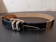 WCM New York Genuine  Calf Skin  Size L Ladies Black Textured Belt