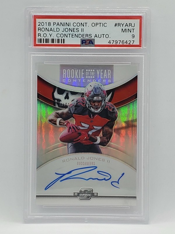 2018 Contenders Optic - Rookie of the Year Auto - PSA MINT 9 - RONALD JONES II