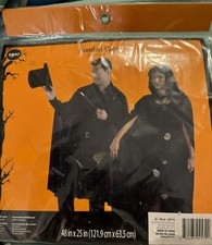 Hooded Cape Halloween Costume Accessory Black Knit Cosplay Horror 48x25