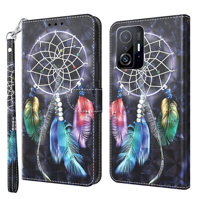 3D Totem Flower Cat Dog Wallet Cover Case For Xiaomi 11T 12T Pro Redmi 11A A1