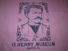 O HENRY MUSEUM AUSTIN TEXAS VINTAGE 80S TEE SHIRT ORIG MUSTACHE MAN HIPSTER TEE