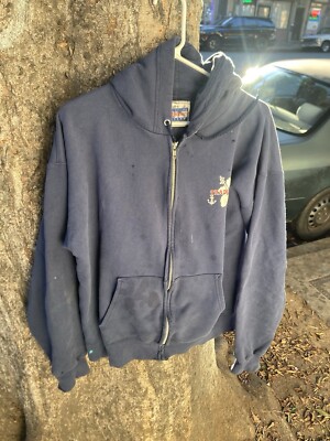 Vtg Trader Joe's Sweatshirt Men Medium Navy Blue Hoodie