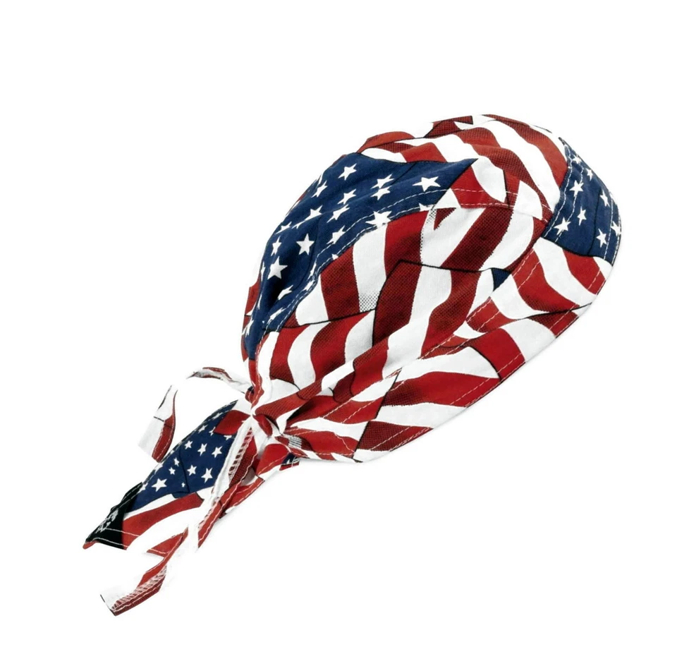 Headwrap DuRag Gorra Calavera Algodón Ondulado Bandera Americana ZAN Road Hog Flydanna Foto 2 de 4