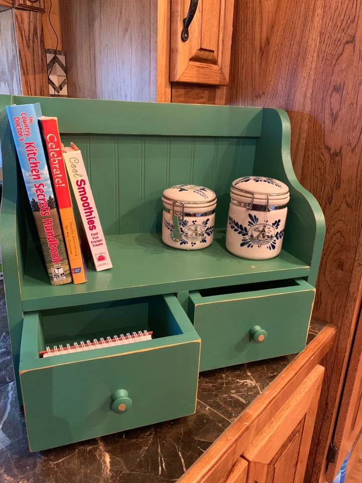 Libro de cocina de encimera y soporte para recetas | Almacenamiento de cocina con cajones | Cafetera Ba Foto 2 de 4