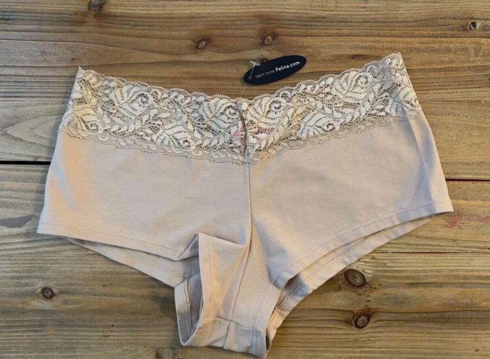 Jezebel by Felina | Acabamento de algodão e renda Boyleg | Calcinha | Cintura baixa, nova com etiquetas - Imagem 2 de 4