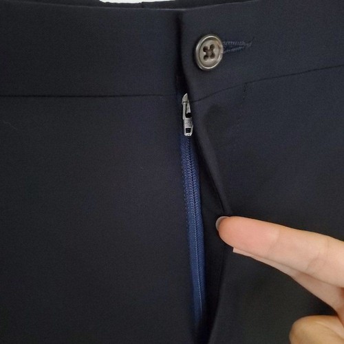 Pantalones Polo Ralph Lauren 100 % lana para hombre 40R azul marino Bedford chino pierna recta - Imagen 6 de 12