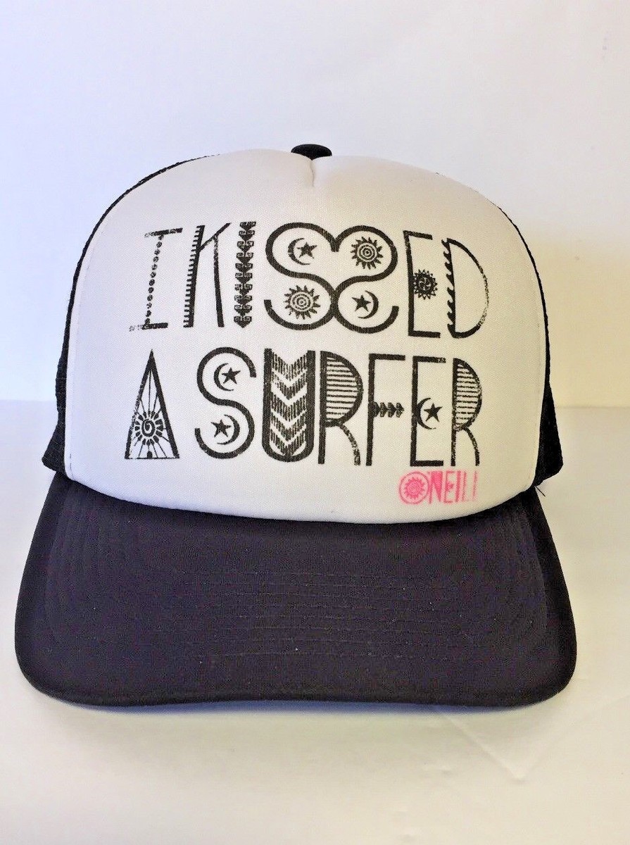 O'Neill I Kissed a Surfer Snapback Trucker Hat Cap Mesh Foam Black