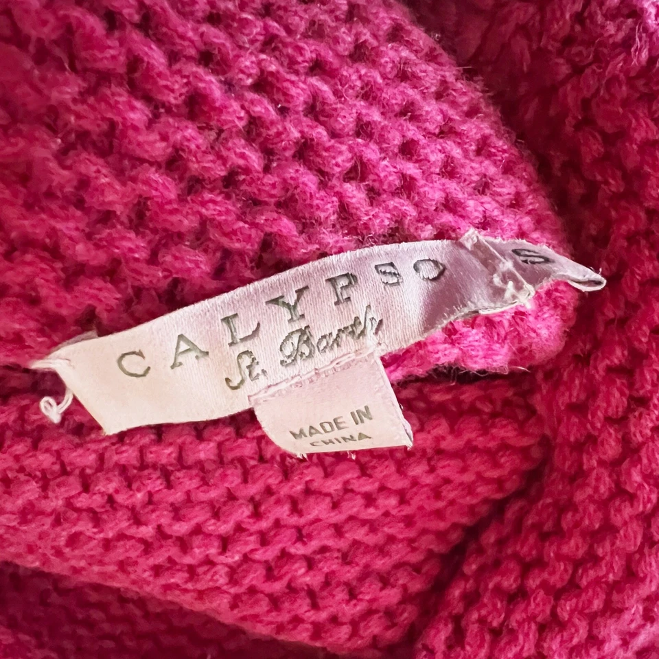 Suéter rosa con dobladillo curvo cuello alto tejido 100 % cachemir Calypso St. Barth para mujer Foto 2 de 4