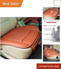 Universal Fit Faux Leather Car Seat Cover - Stylish Orange With Storage Pocket