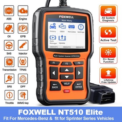 Foxwell NT510 Elite For Mercedes All System Bidirectional OBD2 Reset Elite