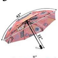 Von Dutch compact automatic umbrella bold pink graphic design NWOT