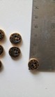 LOT of 9 Vintage Brass Heraldic Knight Shield 11mm Round Buttons Exellent EUC — photo 4