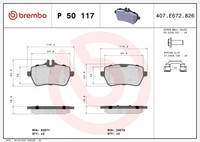 Brembo P 50 117 Bremsbelagsatz, Scheibenbremse For Brabus MERCEDES-BENZ