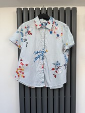 Bnwt New Noisy May open back summer striped floral shirt blouse top size L