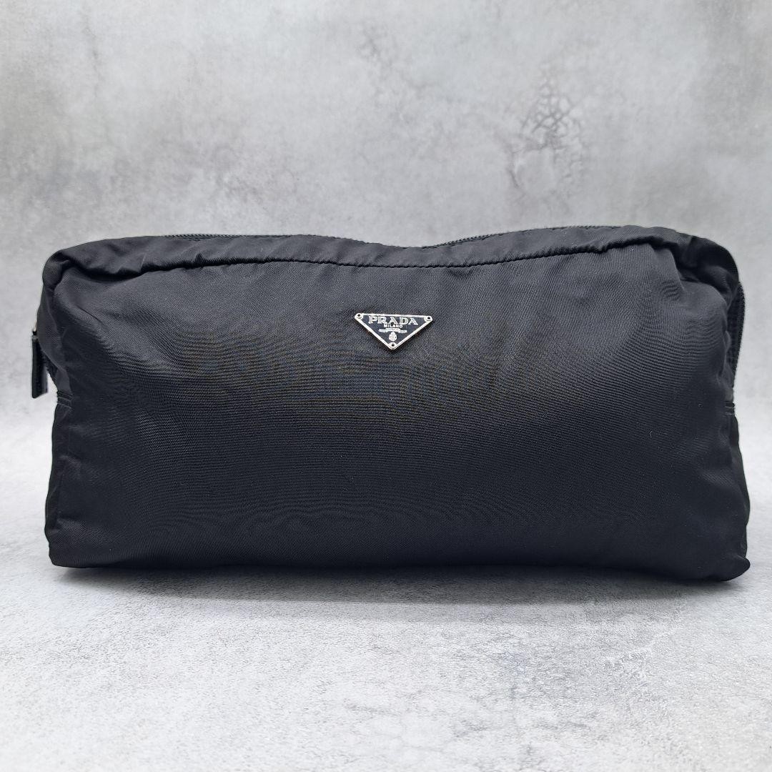 Authentic PRADA Prada Pouch Triangle Logo Plate N… - image 2