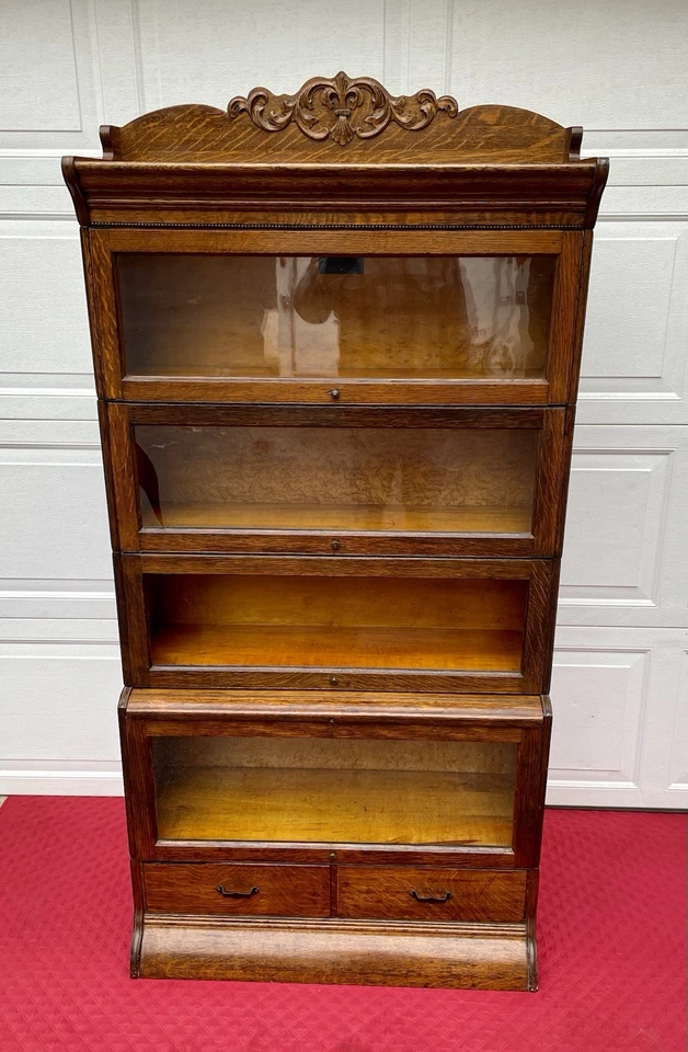 Antigua librería barrister de roble cosido cuarto de 1800 A J Wells The Hale System Foto 4 de 4