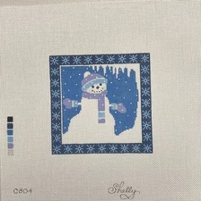 Shelley Tribbey Snowman Needlepoint Canvas 5”x 5”