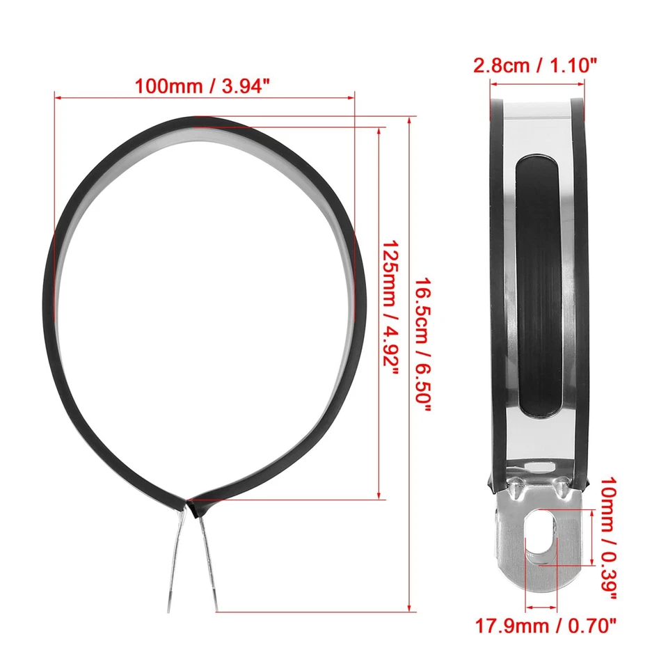 Motorrad Auspuffschelle Auspuffrohrschelle Auspuff Schelle für 100mm Rhor Silber - Bild 2 von 4