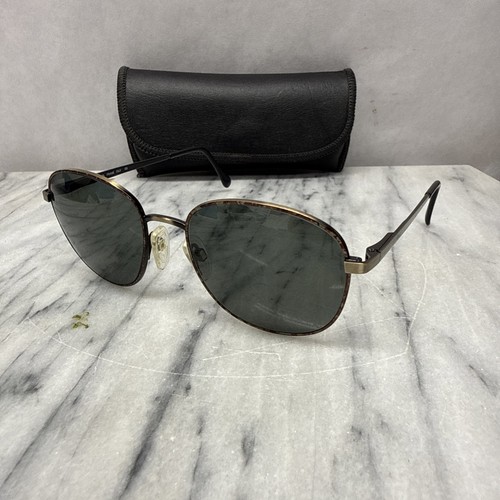 Vintage Luxottica 432 Tortoise Gold Pilot Metal Sunglasses Italy