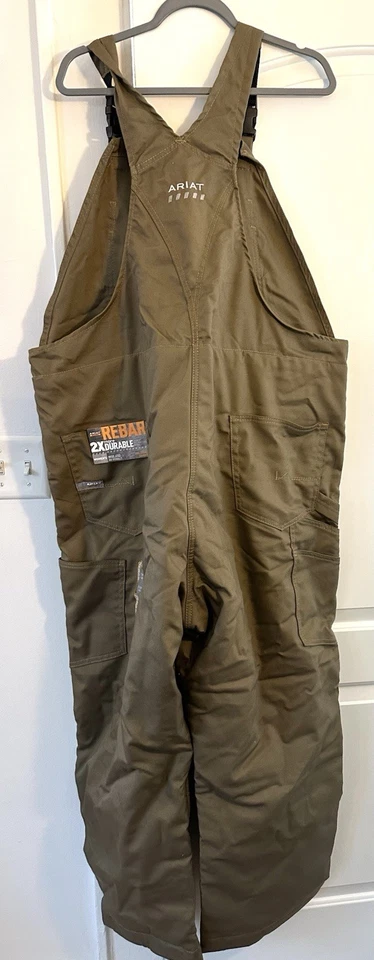 Ariat® Women’s  (XXL Tall) Rebar DuraCanvas Insulated Khaki Work Overalls Short - Image 2 of 4