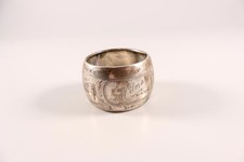 Serviettenring Silber ziseliert Floral Niederlande Monogramm Wilma datiert