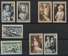 [72.742] France 1950s Red Cross lot 4 sets MNH VF stamps