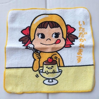 Gudetama Pekochan Hand Towel 100% Cotton, Unused, Sanrio x Fujiya Milky