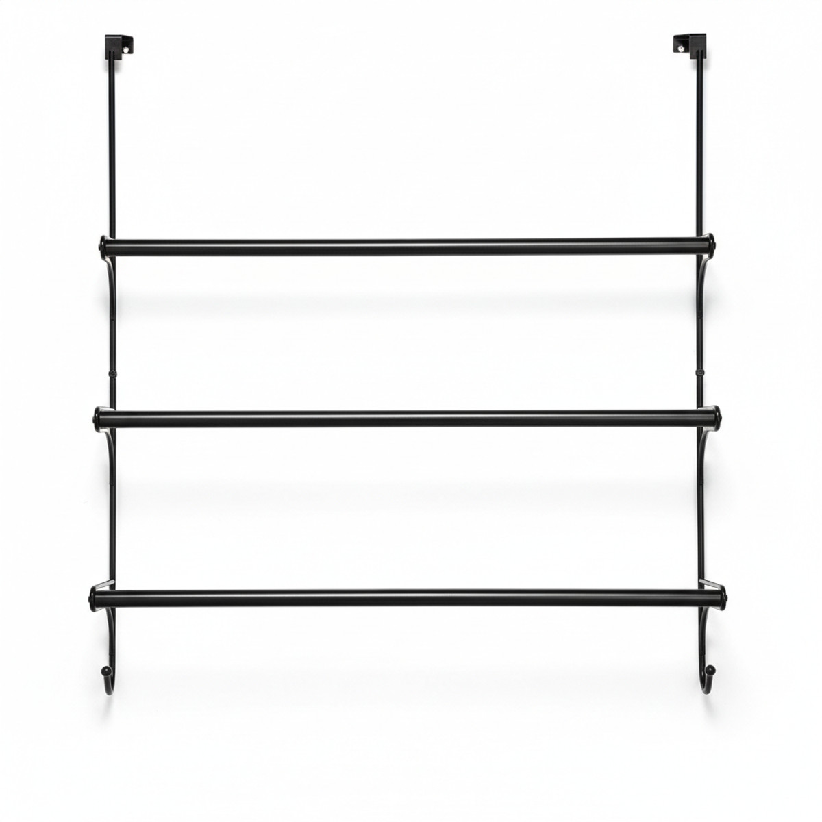 Auledio Soporte Toallas Retráctil Puerta Y Pared 33-56 cm Metal Negro Mate