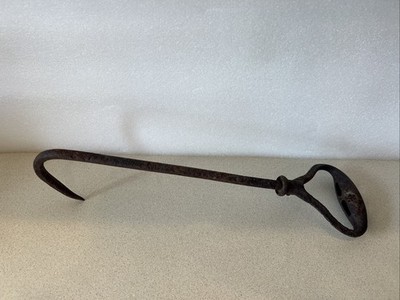 ANTIQUE VTG  MEAT ICE HAY BALE FARMHOUSE BARN HOOK CAST IRON  HANDLE
