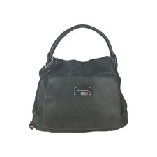 Vince Camuto Black Pebbled Leather Hobo Bag Silver Hardware Slouchy Shoulder