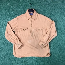 Vintage Pendleton 100 Virgin Wool Half-Zip Pullover Shirt Dual Chest Pockets