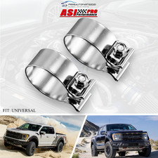 Pair Stainless Steel 3 Exhaust Clamp Narrow Band Muffler Clamp For Pipe Muffler