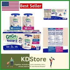 Kids Yogurt Snack Pouches Variety Pack Blueberry Berry 20 Pack 3oz