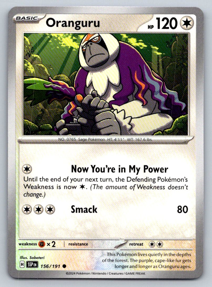 Oranguru 156/191 Common Surging Sparks Pokemon Near Mint