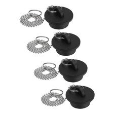 4Pcs Tub Stoppers Rubber Bathtub Stoppers 1-1/4" Black