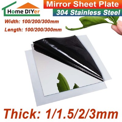 Mirror Polished Shiny Sheet Metal Flat Plate Stainless Steel 1mm 1.2mm 2mm 3mm