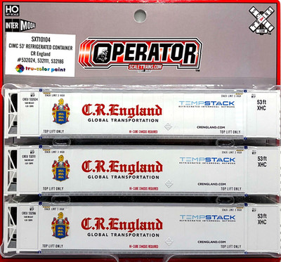 HO SCALETRAINS SXT10104 CIMC 53' REFRIGERATED CONTAINER 3 PACK CR ENGLAND