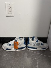 Jordan Air Jordan 4 Retro GS White Blue Leath...
