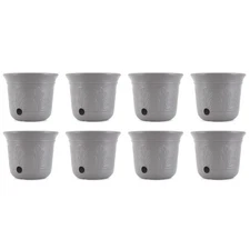 Suncast 300 Foot Heavy Duty 5 Gallon Decorative Garden Hose Pot, Gray (8 Pack)