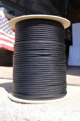 Neptune Horse Halter Cord 1/4'' x 50' Double Braid Nylon BLACK Harness Horse Rope